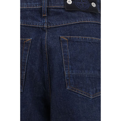 Blå Stone Island jeans i bomuldsdenim