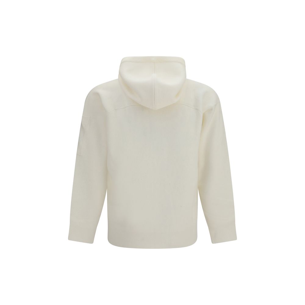 Beige C.P. Company hættetrøje i merinould