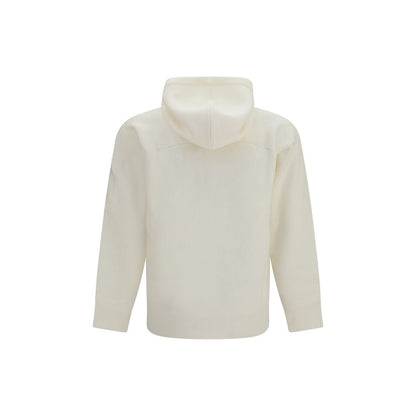 Beige C.P. Company hættetrøje i merinould