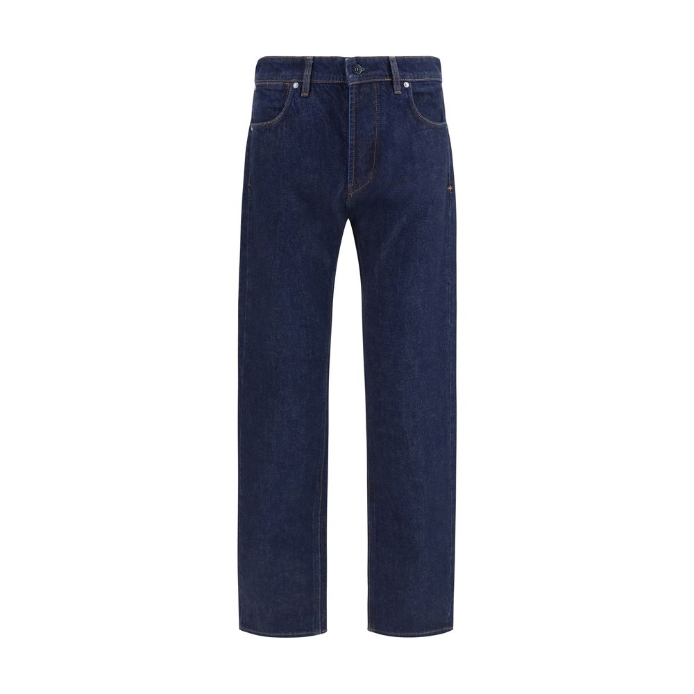 Blå Stone Island jeans i bomuldsdenim med lige ben