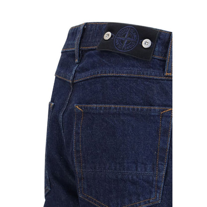 Blå Stone Island jeans i bomuldsdenim med lige ben
