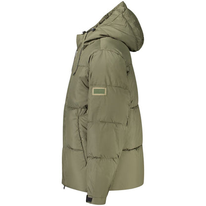 Grøn Pepe Jeans quiltet polyesterjakke til mænd