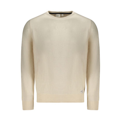 Hvid Pepe Jeans Andre Crew langærmet T-shirt i bomuld, uld og kashmir