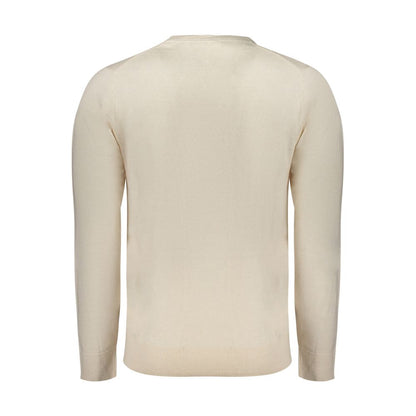 Hvid Pepe Jeans Andre Crew langærmet T-shirt i bomuld, uld og kashmir