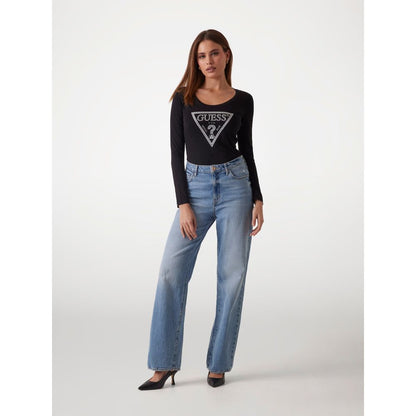 Guess Black Cotton Long Sleeve T-Shirt
