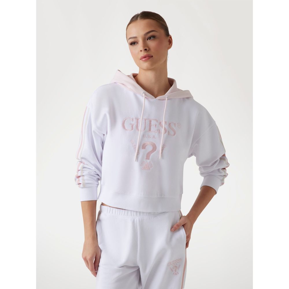 Hvid Guess sweatshirt i bomuld og polyester
