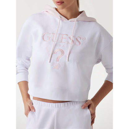 Hvid Guess sweatshirt i bomuld og polyester
