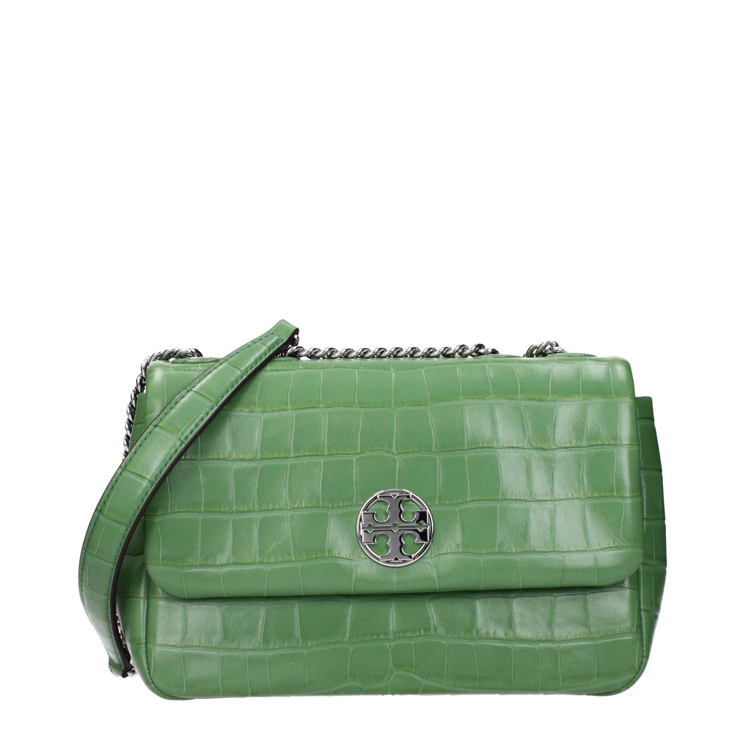Grøn Tory Burch skuldertaske i læder
