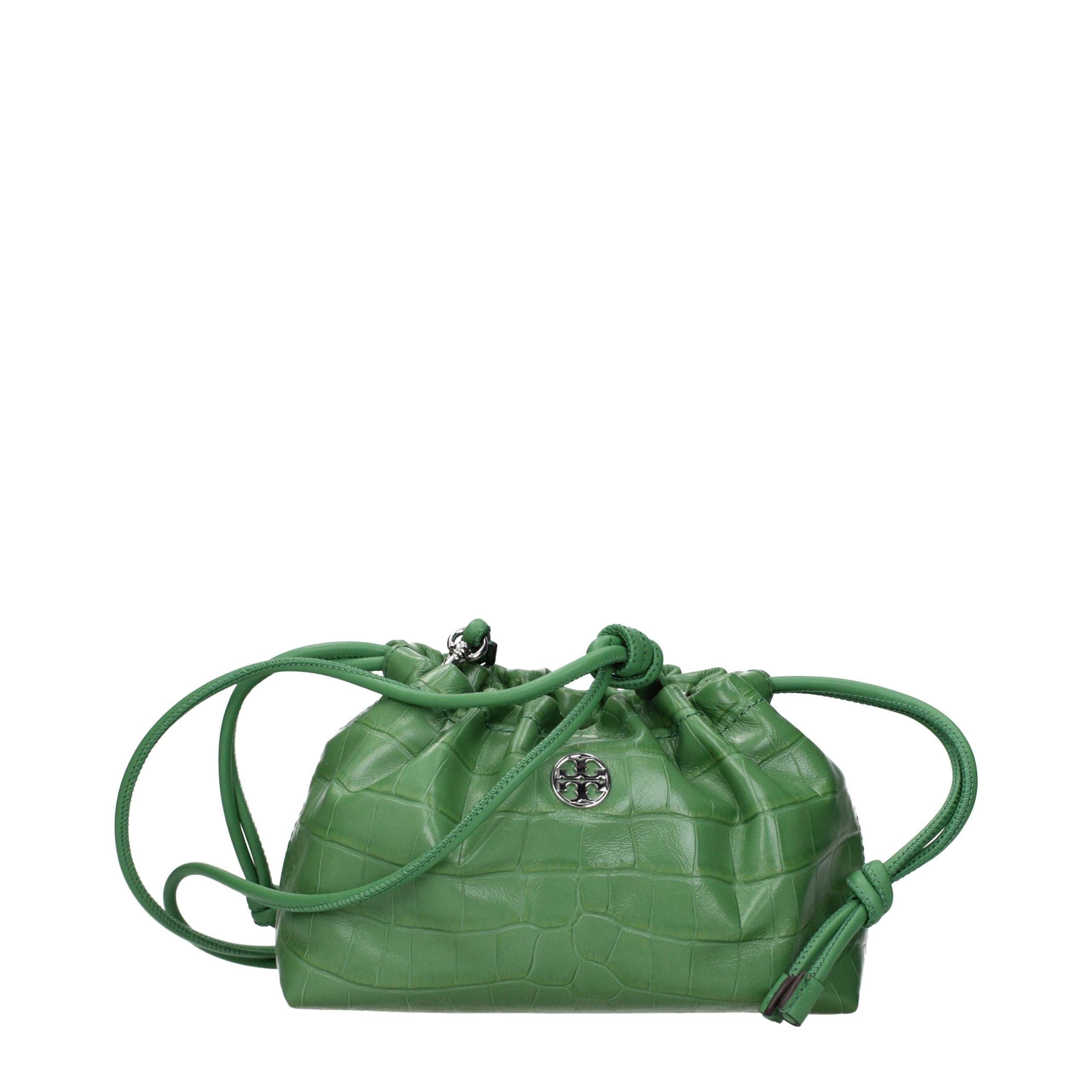 Grøn Tory Burch skuldertaske i læder