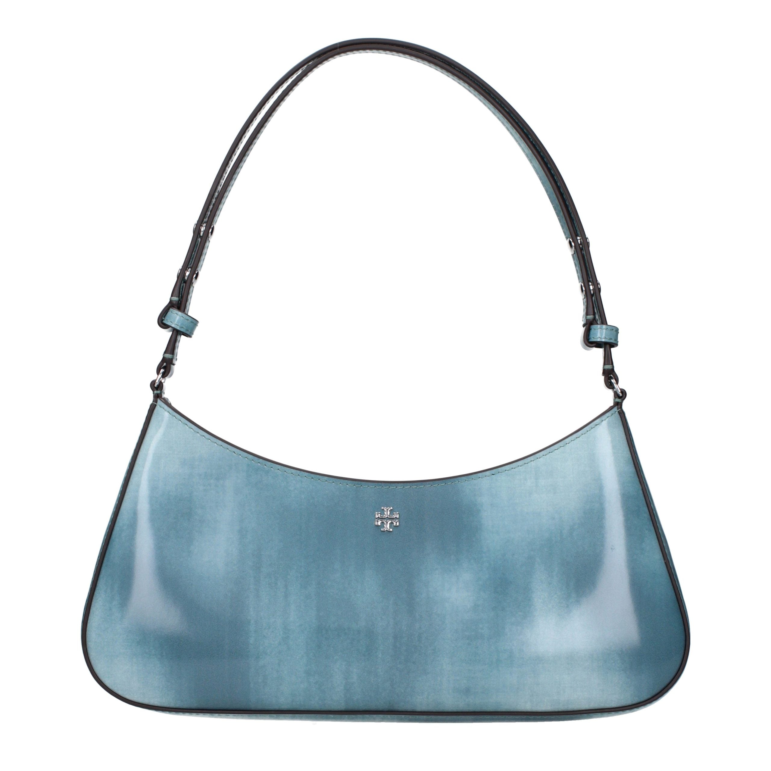 Blå Tory Burch skuldertaske i læder