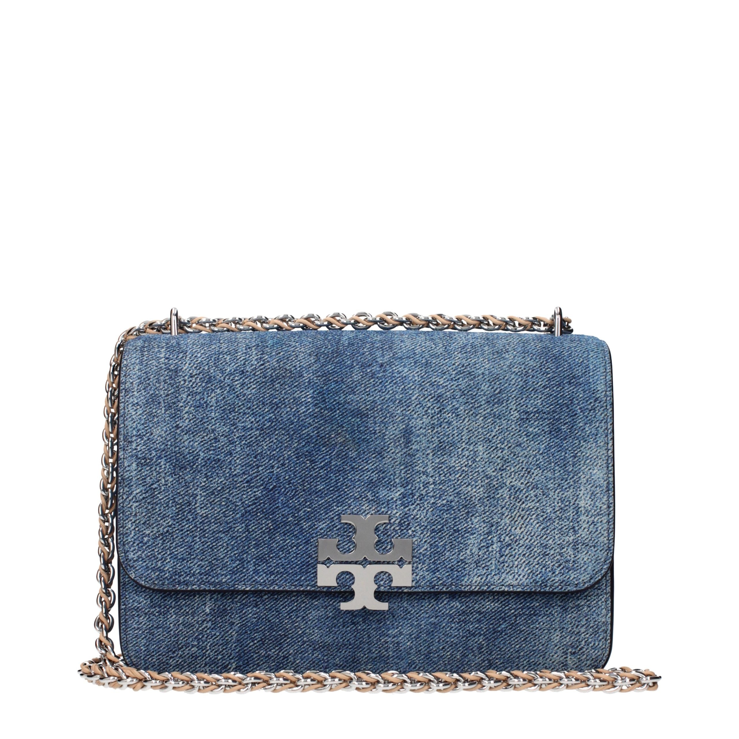 Blå Tory Burch skuldertaske i ruskind