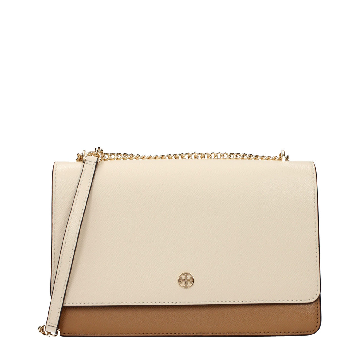Beige Tory Burch crossbodytaske i læder