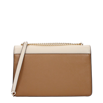 Beige Tory Burch crossbodytaske i læder
