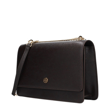 Brun Tory Burch crossbodytaske i læder