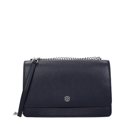 Blå Tory Burch crossbodytaske i læder