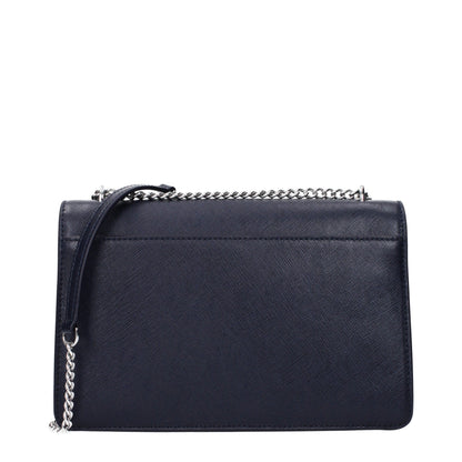 Blå Tory Burch crossbodytaske i læder