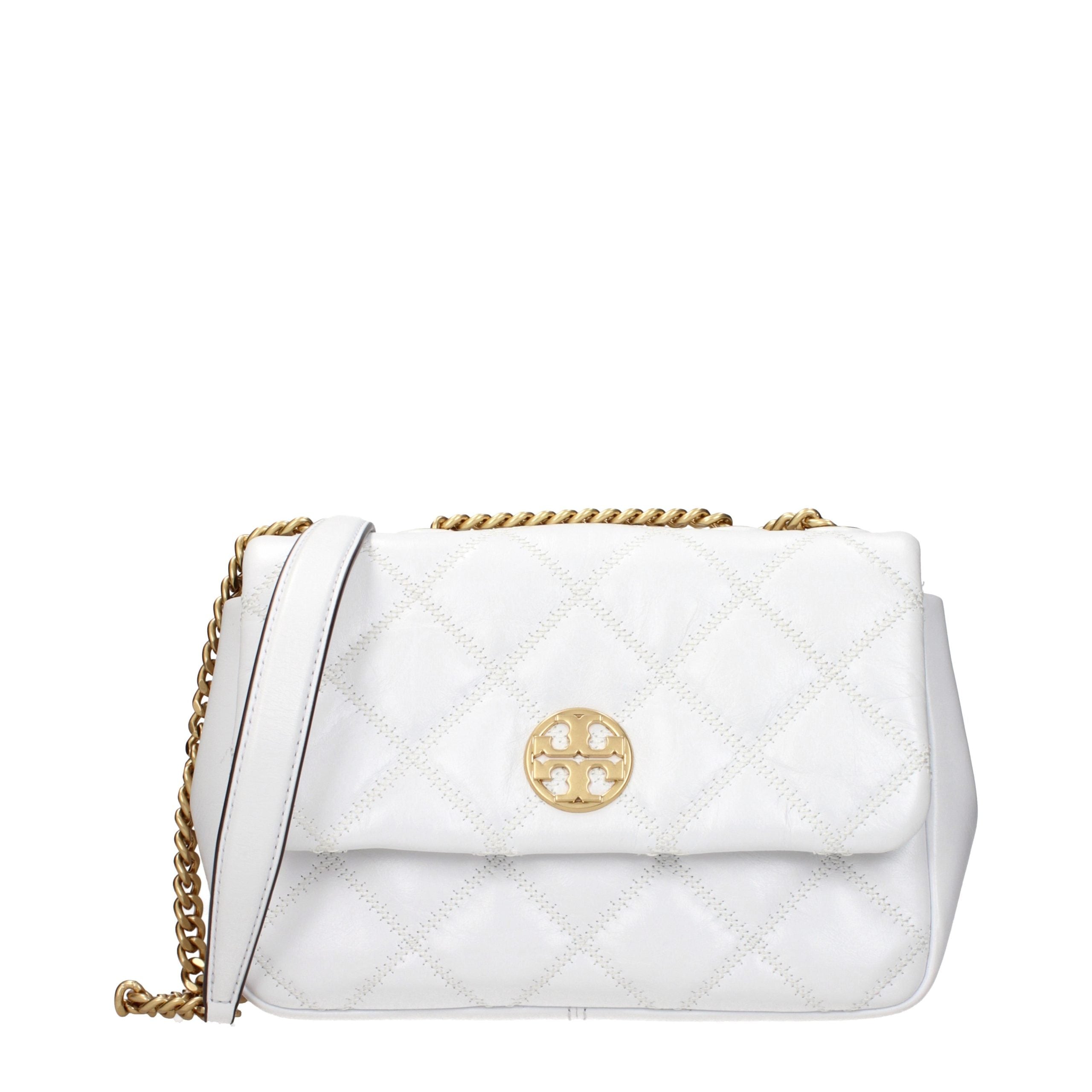 Hvid Tory Burch skuldertaske i læder