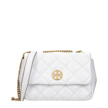 Hvid Tory Burch skuldertaske i læder
