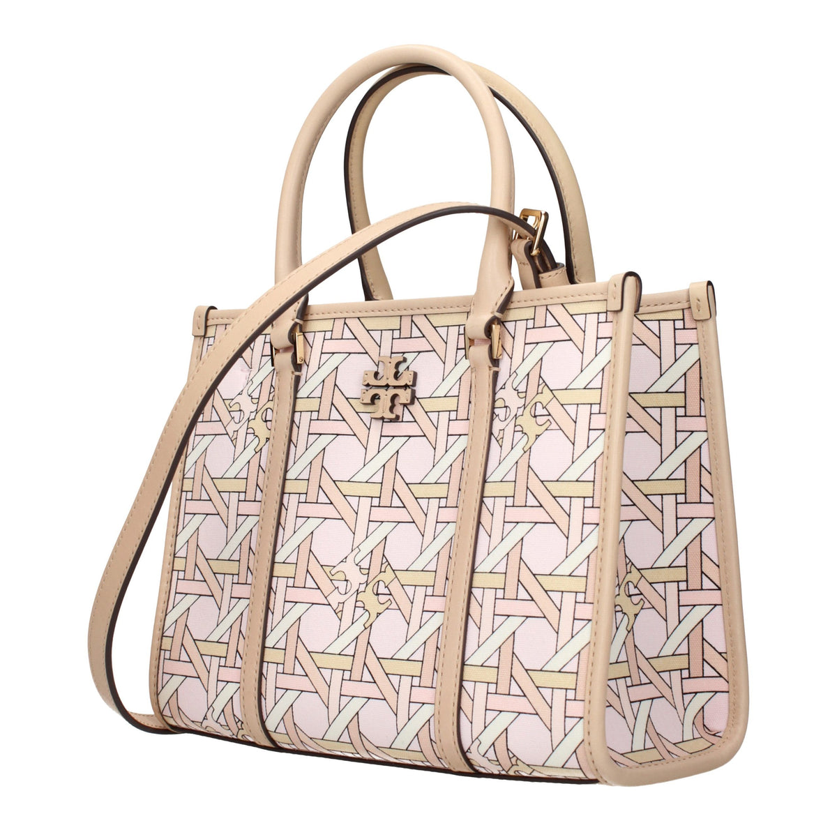 Lyserød Tory Burch håndtaske i stof