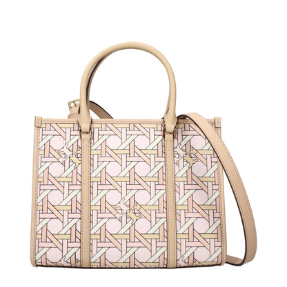 Lyserød Tory Burch håndtaske i stof
