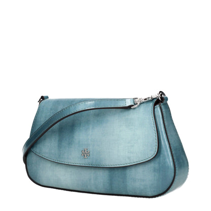 Blå Tory Burch crossbodytaske i læder