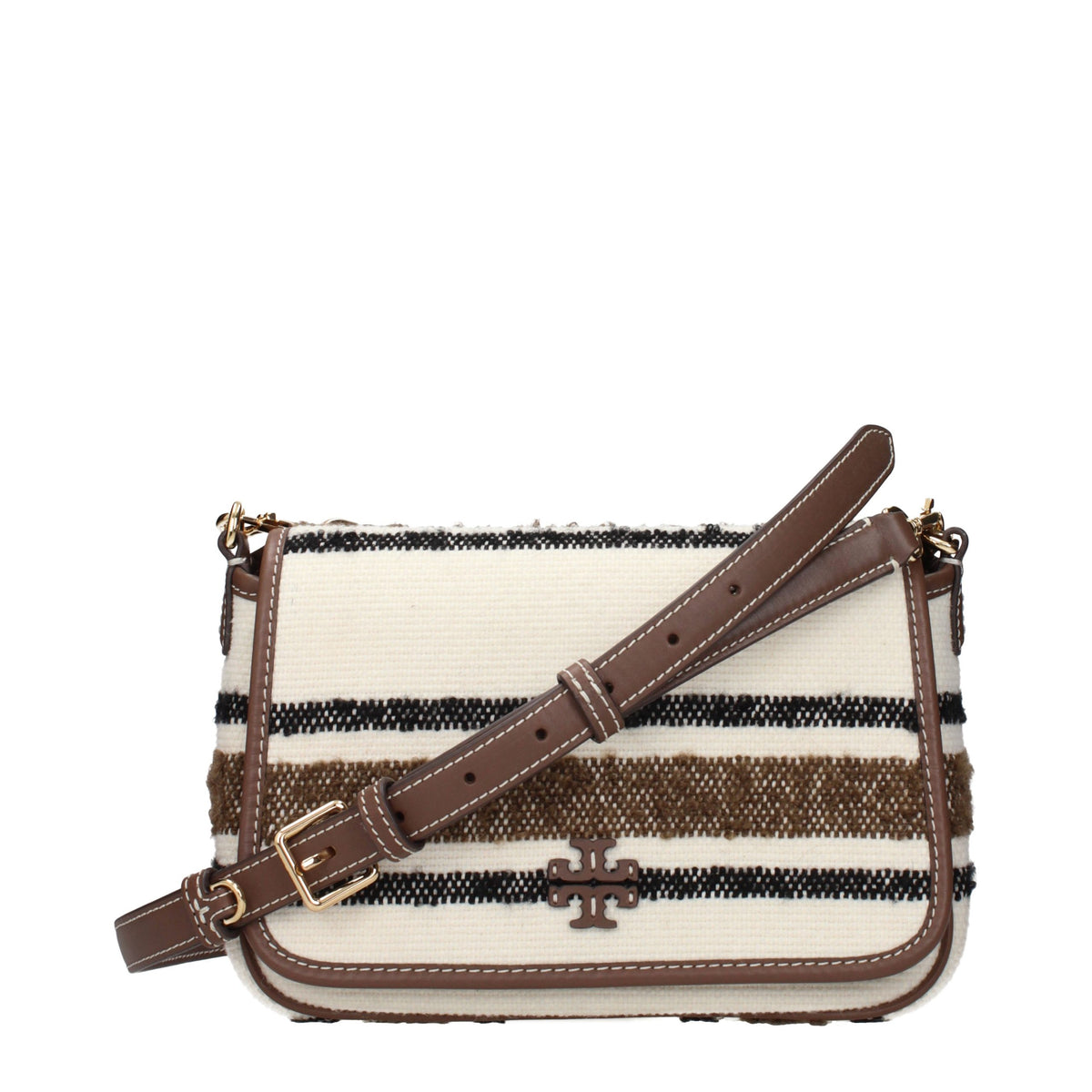 Beige Tory Burch crossbodytaske i stof