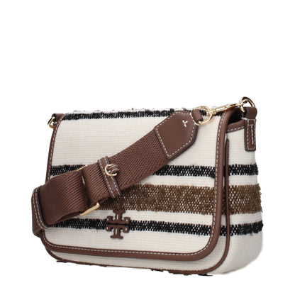 Beige Tory Burch crossbodytaske i stof