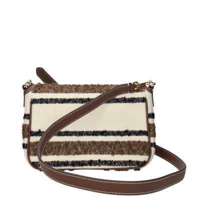 Beige Tory Burch crossbodytaske i stof
