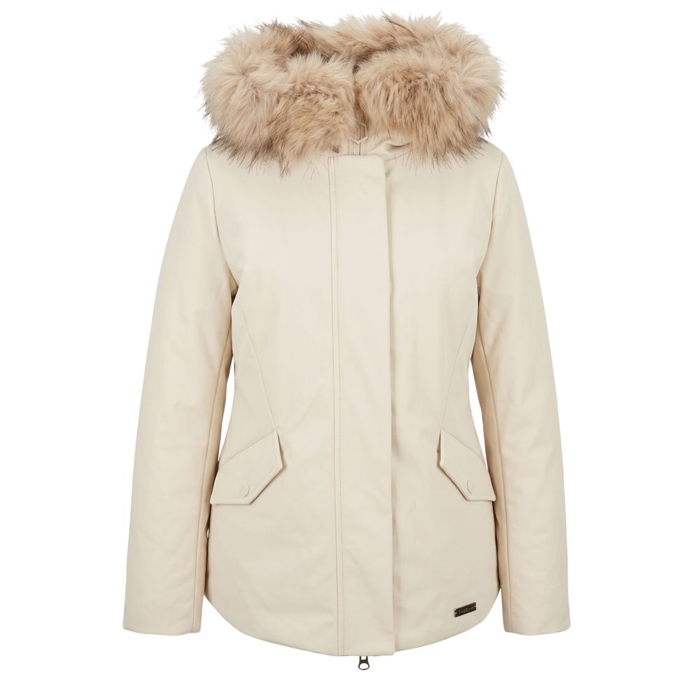 Hvid Baldinini Trend parka i nylon