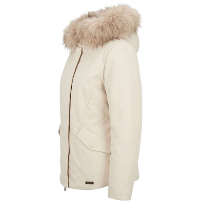 Hvid Baldinini Trend parka i nylon