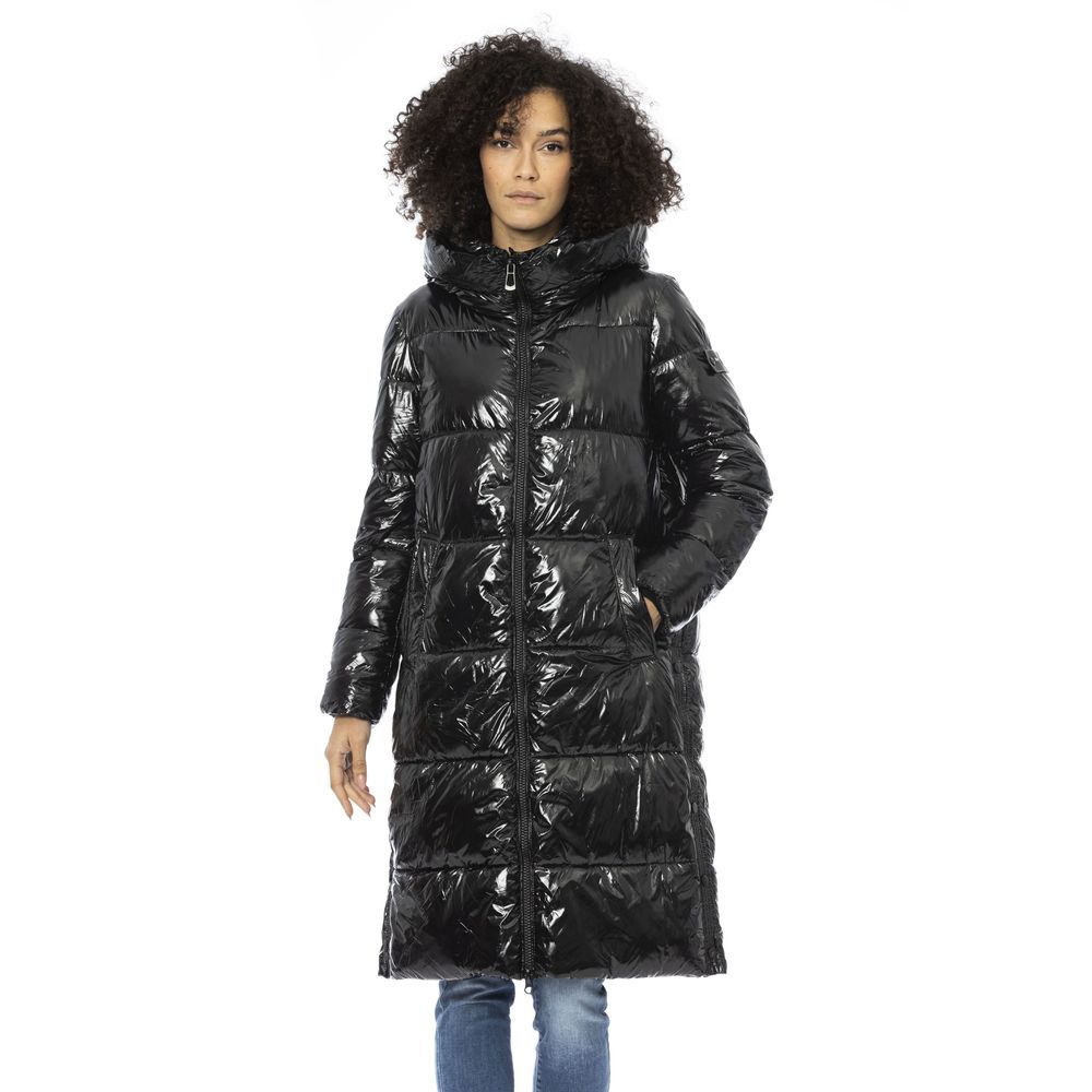 Sort Baldinini Trend parka i nylon til kvinder