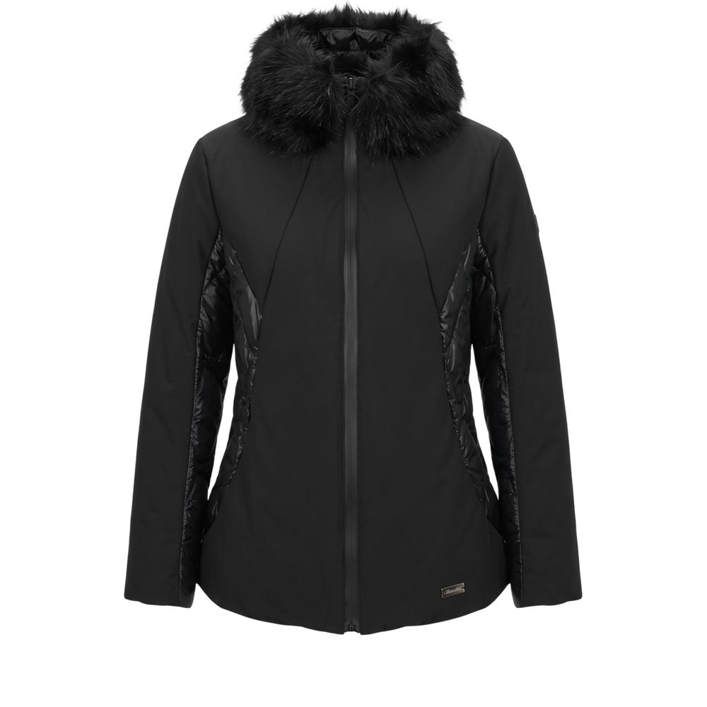 Sort Baldinini Trend vatteret nylonjakke til kvinder