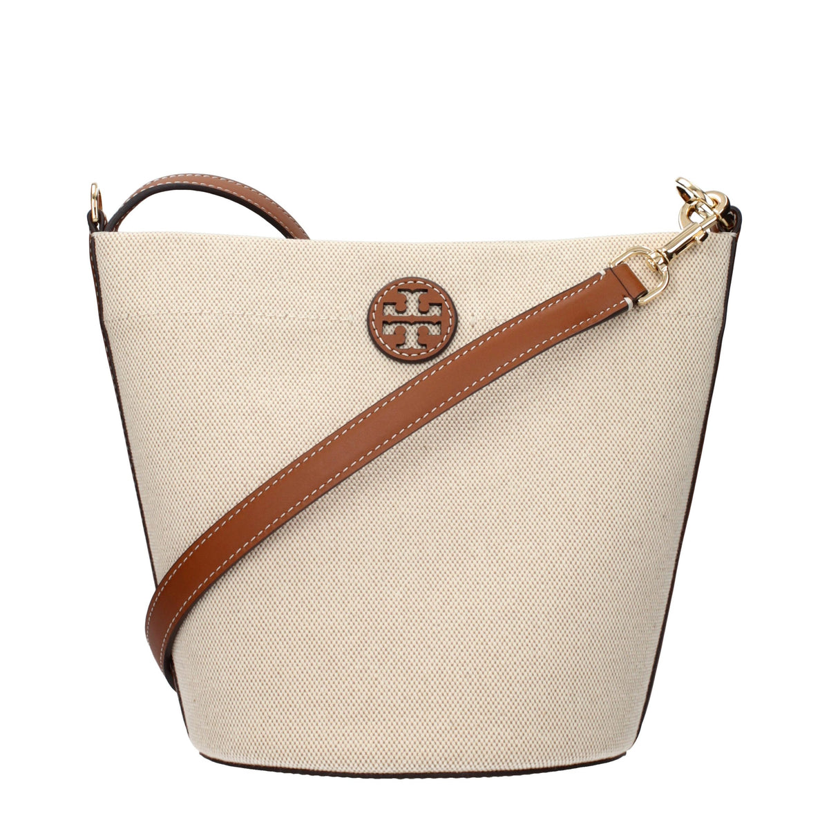 Beige Tory Burch crossbodytaske i tekstil