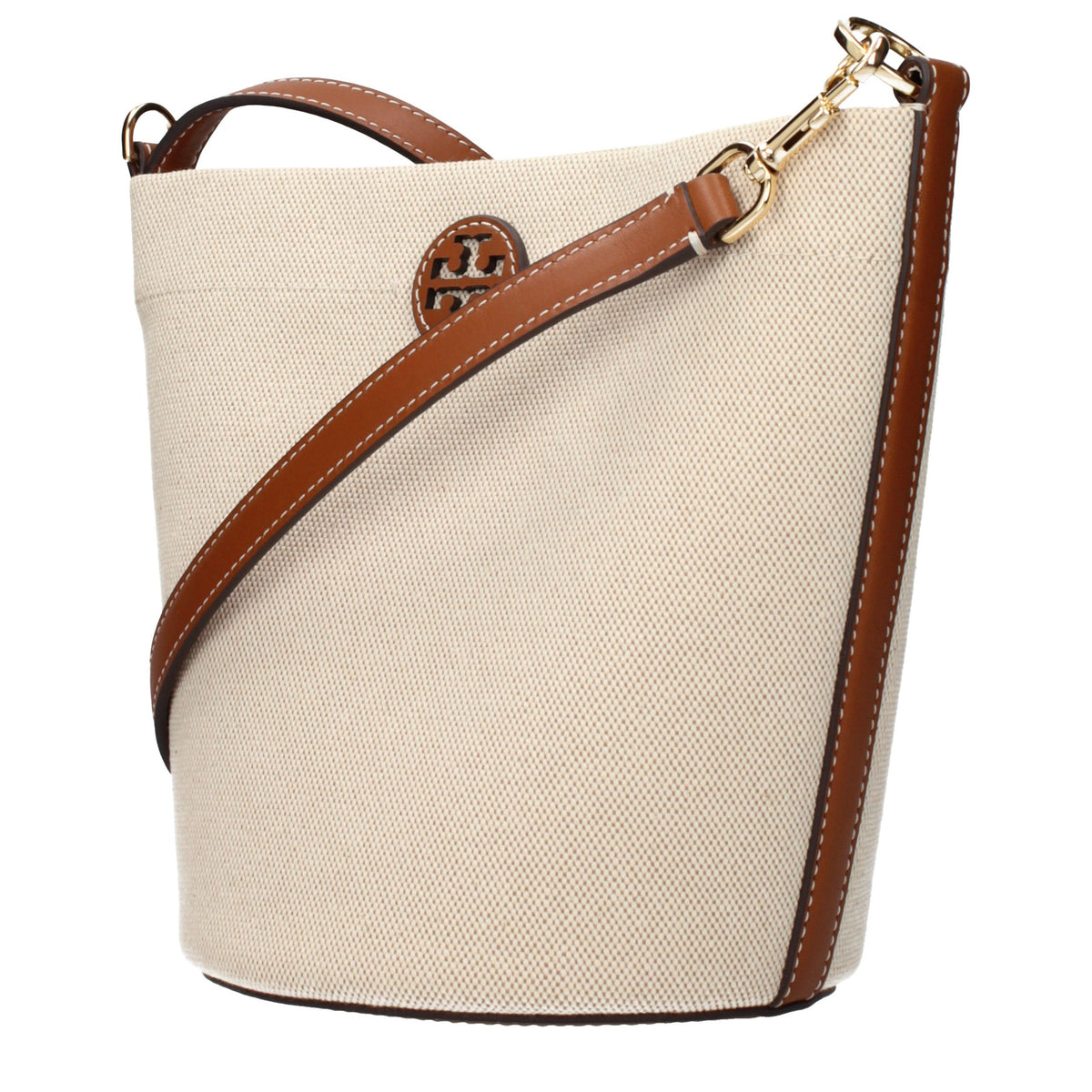 Beige Tory Burch crossbodytaske i tekstil