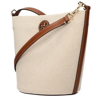 Beige Tory Burch crossbodytaske i tekstil