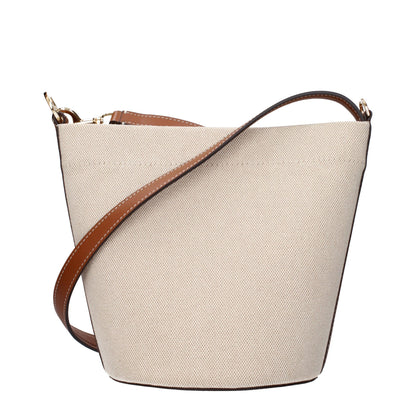 Beige Tory Burch crossbodytaske i tekstil