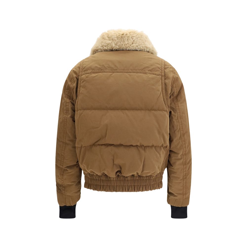 Brun Moncler Grenoble bomberjakke i bomuld og polyester
