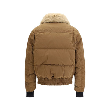 Brun Moncler Grenoble bomberjakke i bomuld og polyester