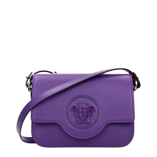Versace lilla crossbodytaske i læder