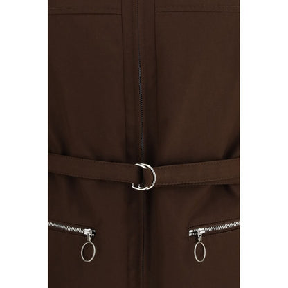 Prada Brown Polyester Full-Length Jacket