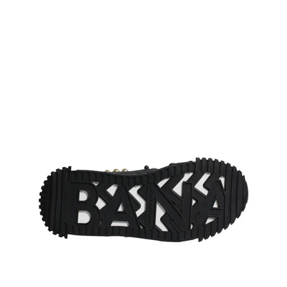 Dolce & Gabbana gabbana black leather sål med banana-tryk og mønster