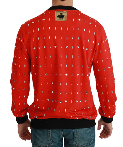 Dolce & Gabbana Year of the Pig sweater med krystaller – rød