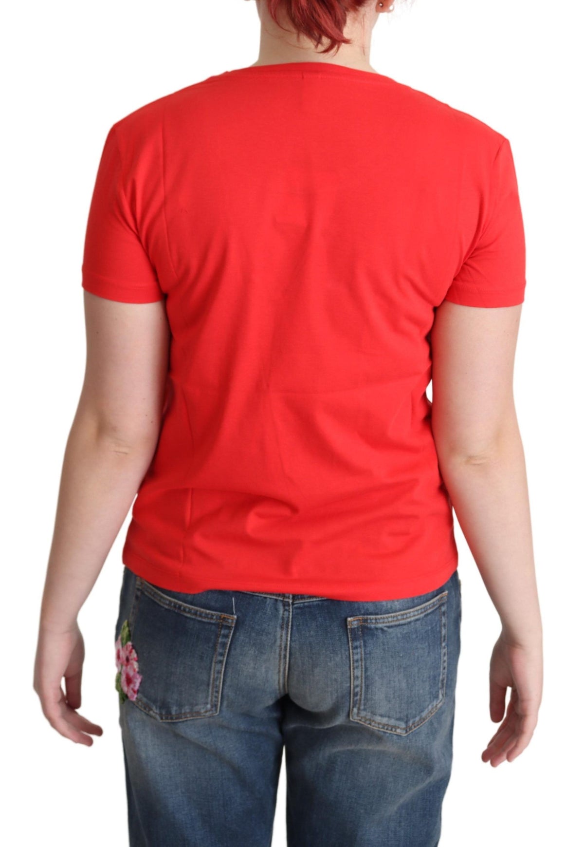 Moschino T-shirt med print i bomuld – rød