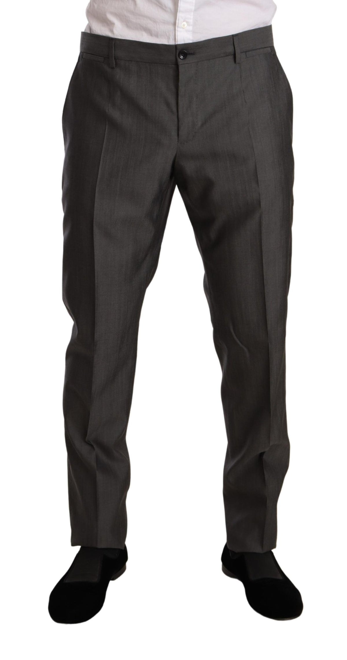 Dolce & Gabbana grå metallic MARTINI slim fit jakkesæt i uld og silke