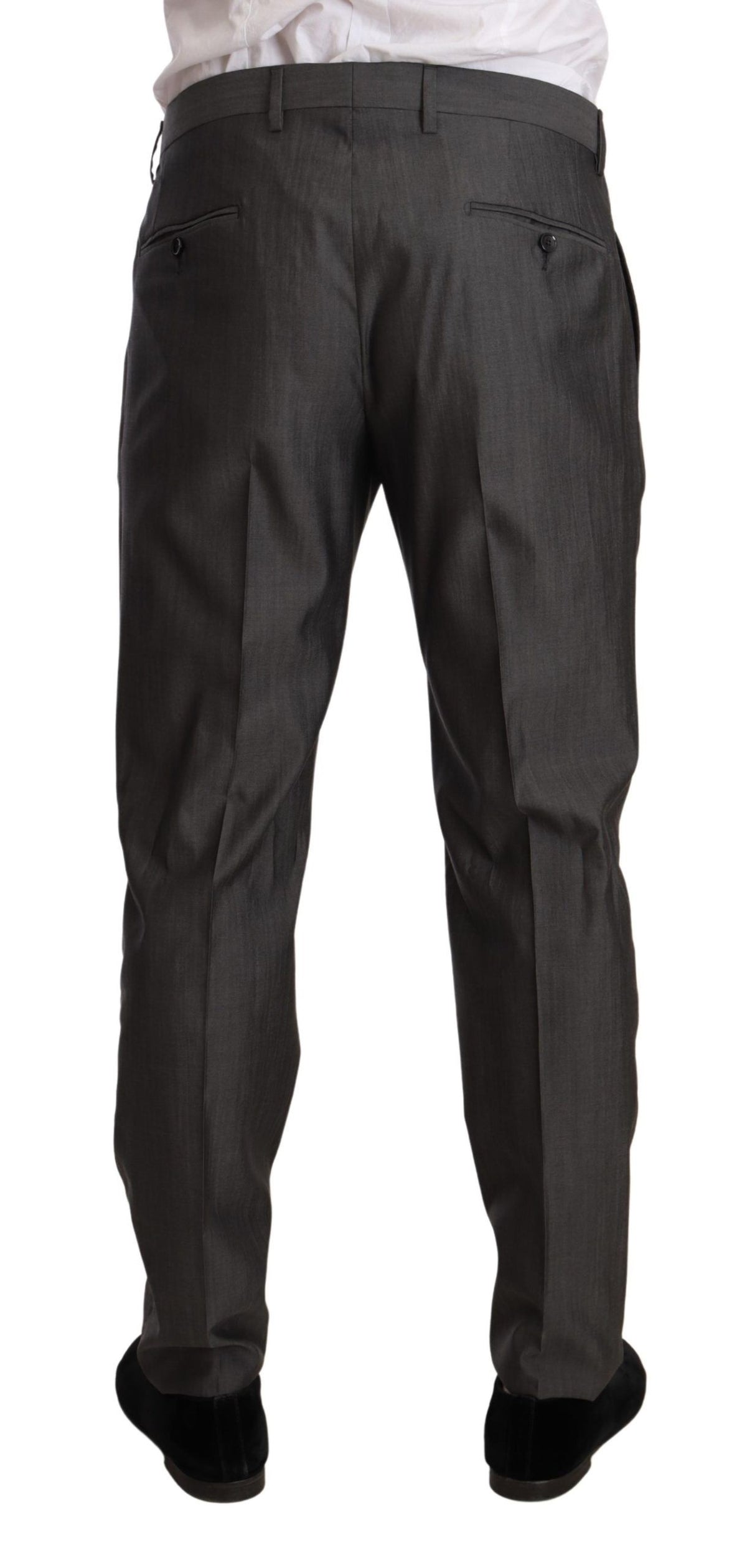 Dolce & Gabbana grå metallic MARTINI slim fit jakkesæt i uld og silke