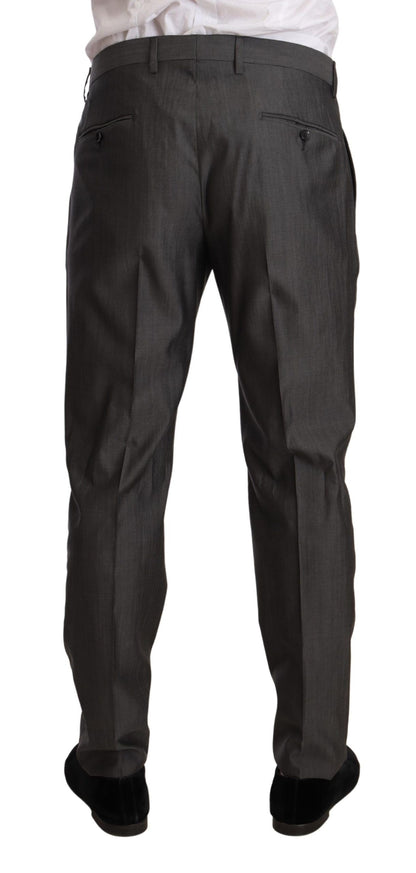 Dolce & Gabbana grå metallic MARTINI slim fit jakkesæt i uld og silke