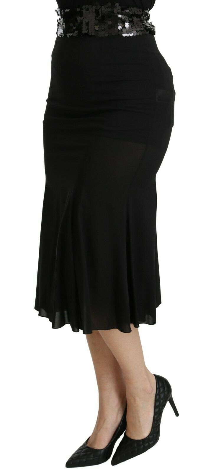 Sort Dolce & Gabbana midi-nederdel i silke
