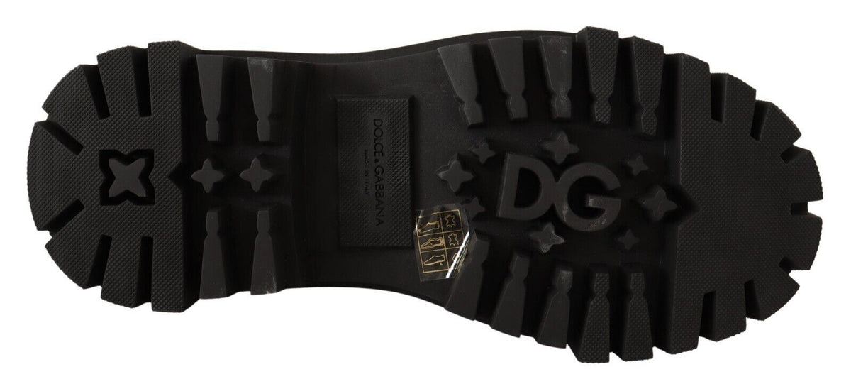 Dolce & Gabbana combatstøvler i læder med nitter – sort