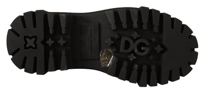 Dolce & Gabbana combatstøvler i læder med nitter – sort