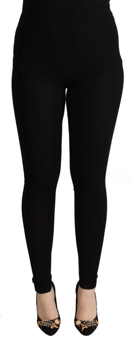 Dolce & Gabbana sorte high waist tightsbukser i cashmere